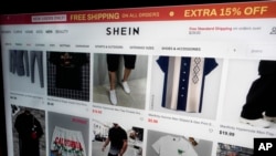 FILE - Salah satu halaman dari situs web Shein, 23 Juni 2023.