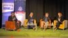 Panel „Profesionalnost i sigurnost novinara u vremenu (dez)informacija“ na kom su učestvovali podsekretarka za javnu diplomatiju Stejt departmenta Elizabet Alen, direktor agencije Fonet Zoran Sekulić i profesorka Filozofskog fakulteta u Novom Sadu Jelena Kleut