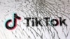 碎玻璃后的TikTok标识