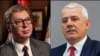 Predsednik Srbija Aleksandar Vučić i Dželal Svećlja, ministar policije Kosova (Foto: Reuters/Zorana Jevtić) 