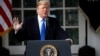 President Donald Trump speaks during an event in the Rose Garden at the White House to declare a national emergency in order to build a wall along the southern border, Feb. 15, 2019, in Washington.