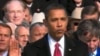 President Obama taking the oath of office at his first inauguration in 2009.