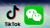 Logoi aplikacija TikTok and ViČat (WeChat)