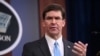 U.S. Defense Secretary Mark Esper addresses reporters during a media briefing at the Pentagon in Arlington, Va., Oct. 11, 2019.