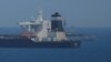 Oil supertanker Grace 1 sits anchored in waters of the British overseas territory of Gibraltar.