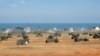 Taiwan's military fire artillery from M110A2 self-propelled Howitzers during the annual Han Kuang exercises in Hsinchu, north eastern Taiwan, Thursday, Sept. 10, 2015.
