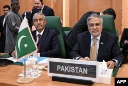 پاکستان کے وزیر خارجہ اسحاق ڈار او آئی سی کے اجلاس میں شریک ہیں۔ 7 اگست 2024