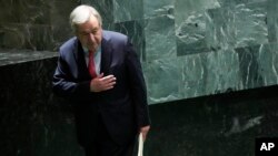 Generalni sekretar UN Antonio Gutereš prvog dana zasedanja Generalne skupštine UN u Njujorku, 19. septembra 2023.