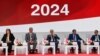 Farouk Bouasker (C), president of the High Independent Authority for Elections (ISIE), speaks during a press conference in Tunis on Oct. 6, 2024. 