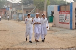 Girls in Mewat district are married young and are not allowed to be seen or work with men. (Anjana Pasricha/VOA)
