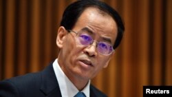 China's Ambassador to Australia Cheng Jingye looks on after speaking at an Australia China Business Council (ACBC) Canberra Networking Day event at Parliament House in Canberra, Australia, June 19, 2018. 
