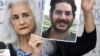 FILE - Debra Tice, ibu dari jurnalis Amerika Serikat Austin Tice yang diculik di Suriah pada tahun 2012, memegang potret lamanya saat konferensi pers di ibu kota Lebanon, Beirut, pada tanggal 20 Juli 2017. 