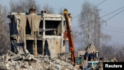Aftermath of recent shelling in Makiivka