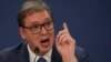 Predsednik Srbije Aleksandar Vučić prilikom obraćanja naciji u petak uveče (Foto: AP/Darko Vojinović)