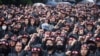 FILE - The National Samsung Electronics Union workers shout slogans in front of the Samsung Electronics Nano City Hwaseong Campus in Hwaseong, South Korea, July 8, 2024.