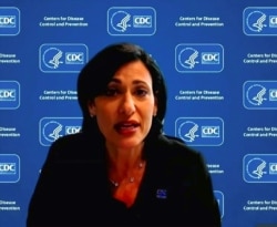 In this image from video, CDC director Dr. Rochelle Walensky speaks during a briefing on the Biden administration's response to the COVID-19 pandemic, Jan. 27, 2021, in Washington. (White House via AP)