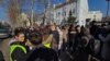 Studenti Medicinskog fakulteta u Beogradu okupili su se ispred Srpskog lekarskog društva koje je podržalo njihove zahteve (foto: FoNet)